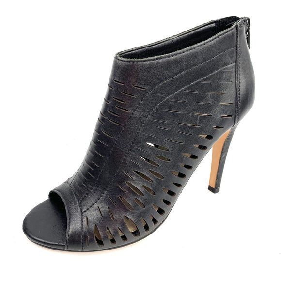 ALDO Dwaima‎ Black Leather Peep Toe Stiletto Booties - Picture 2 of 11
